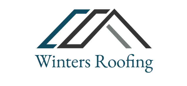 Winters Roofing logo: stylized roof graphic with text beneath.