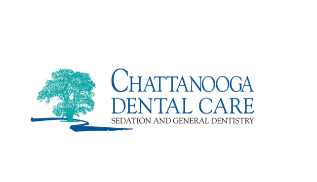 Logo for Chattanooga Dental Care: blue tree, river, and text