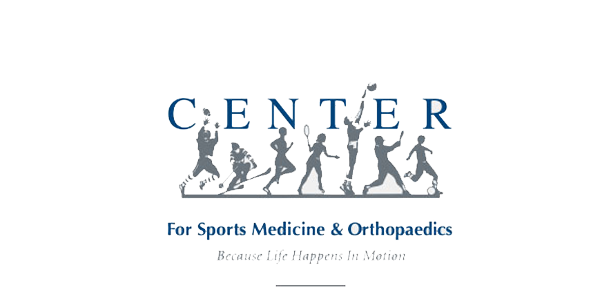 Logo for Sports Medicine & Orthopaedics, featuring stylized athletes.