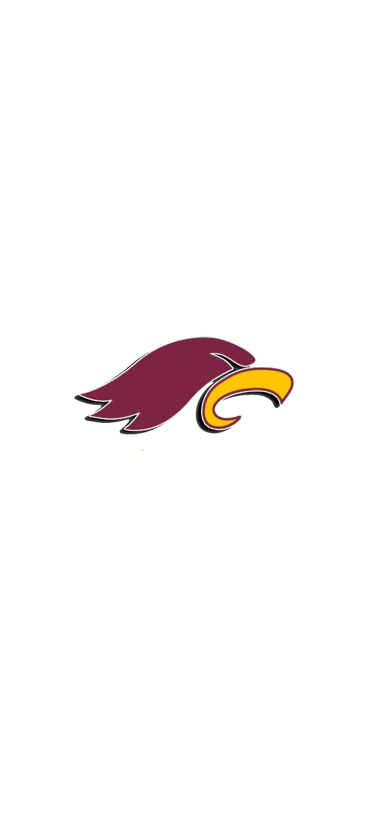 Eagle head logo in maroon and gold.