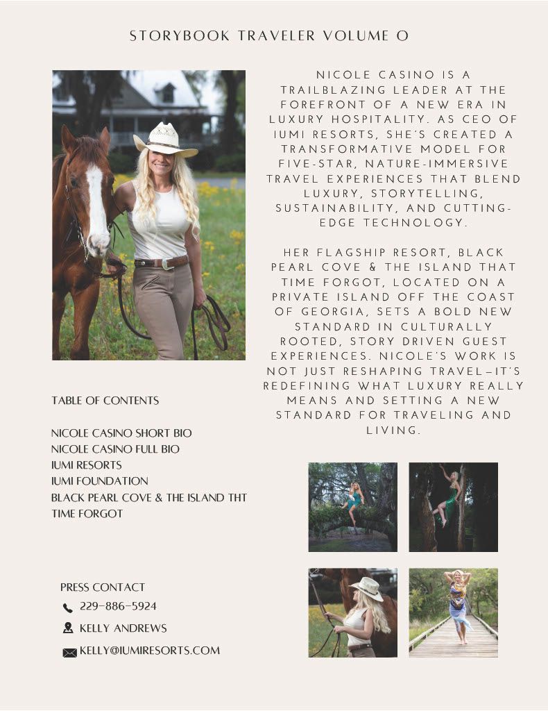 Woman in cowboy hat stands with horse, outdoor setting.