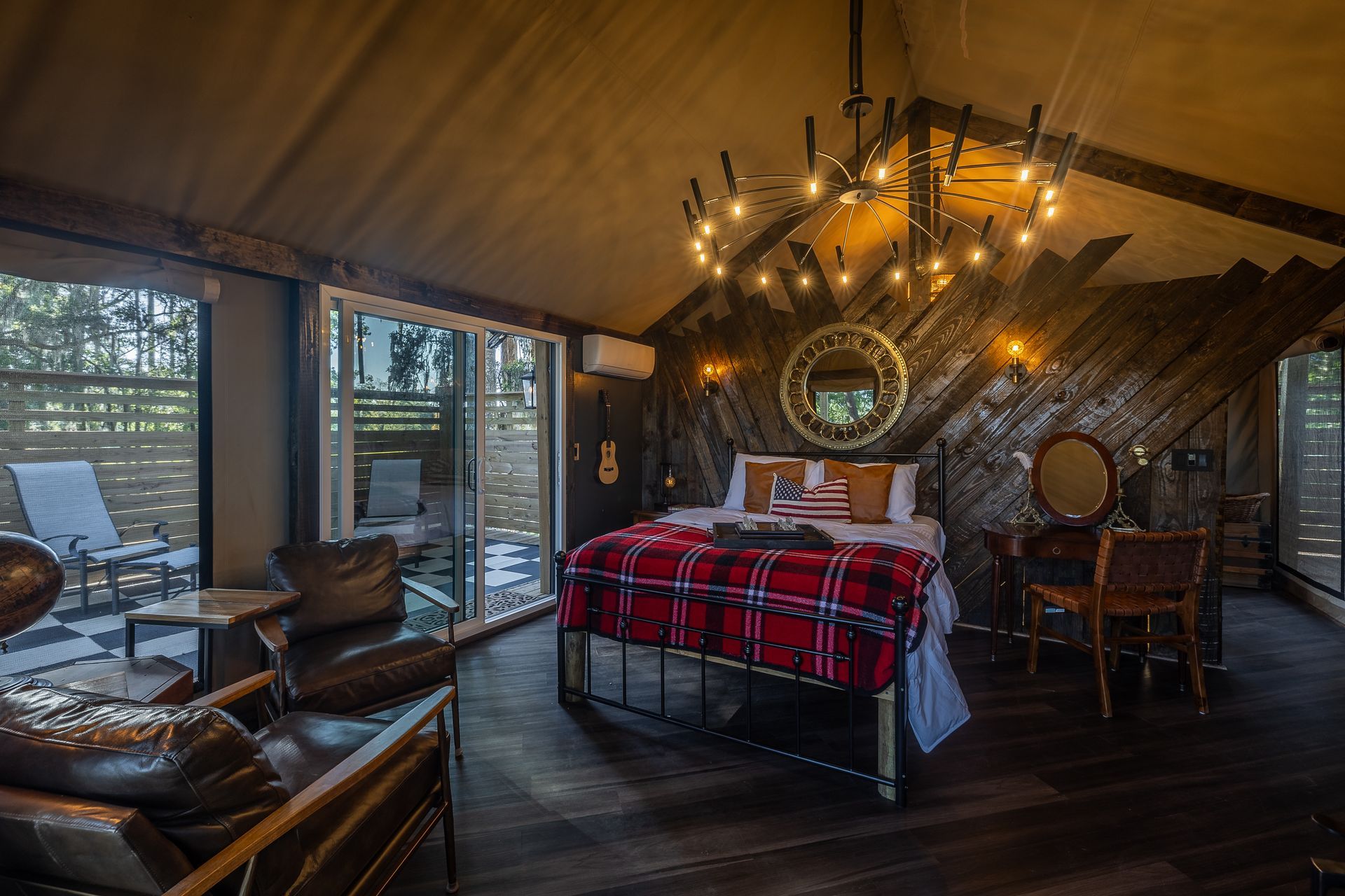 Treehouse, tent, campsite, campfire, nature, bird watching, retreat, vacation, resort, hotel, experience, family reunions