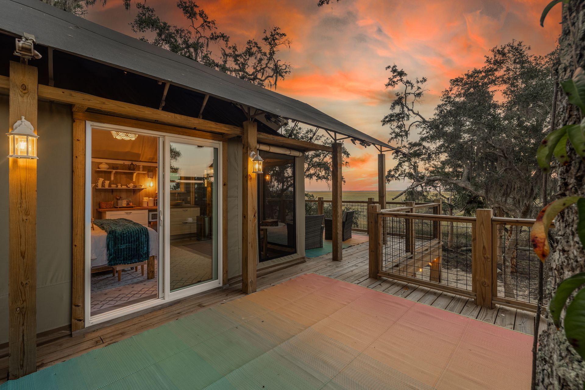 Treehouse, tent, campsite, campfire, nature, bird watching, retreat, vacation, resort, hotel, experience, family reunions