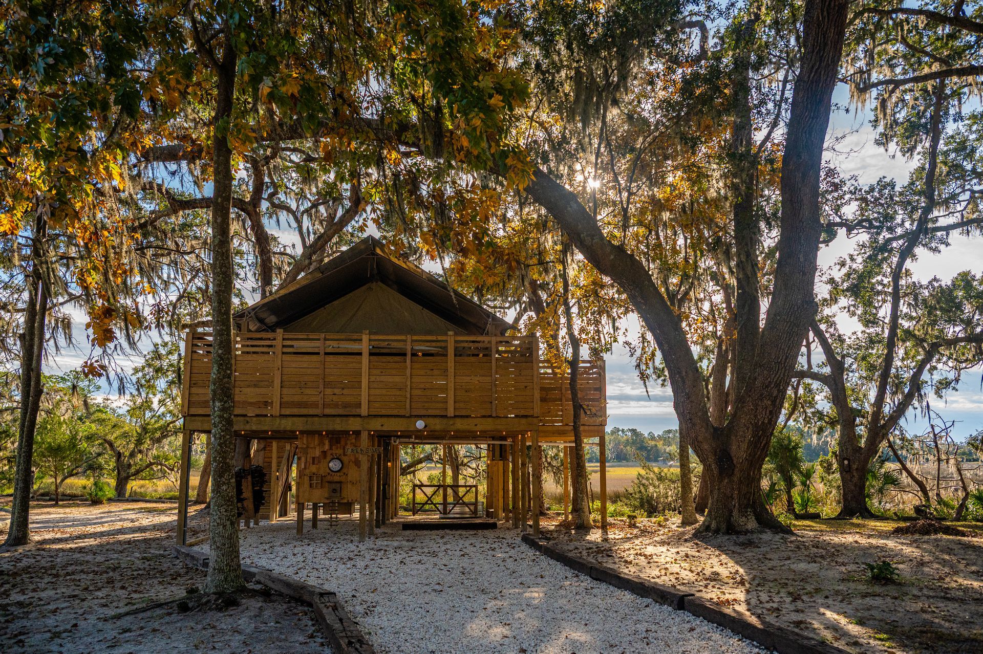 Treehouse, tent, campsite, campfire, nature, bird watching, retreat, vacation, resort, hotel, experience, family reunions