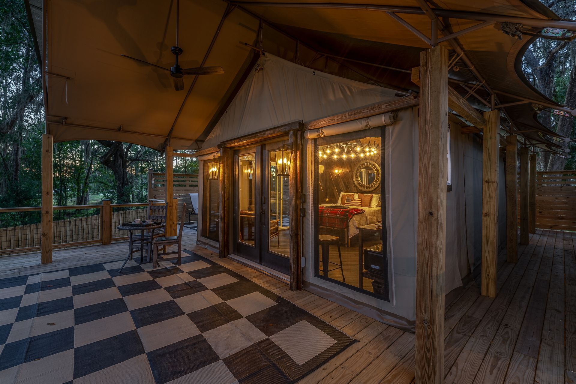 Treehouse, tent, campsite, campfire, nature, bird watching, retreat, vacation, resort, hotel, experience, family reunions