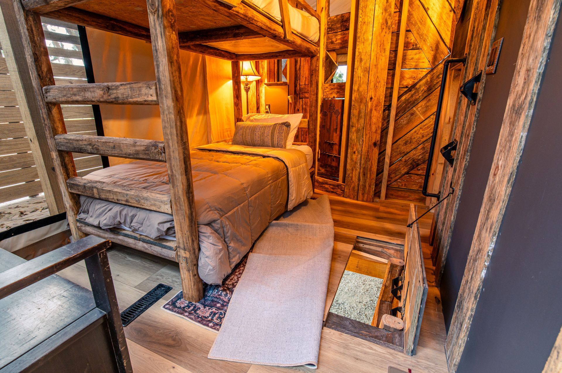 Treehouse, tent, campsite, campfire, nature, bird watching, retreat, vacation, resort, hotel, experience, family reunions