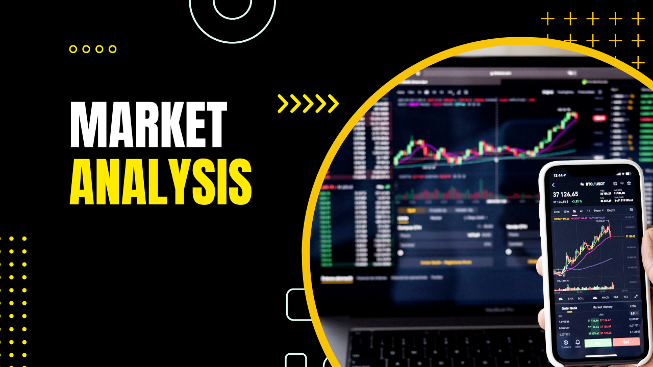 Stock chart displayed on a laptop screen. Featured on the stock market analysis page.
