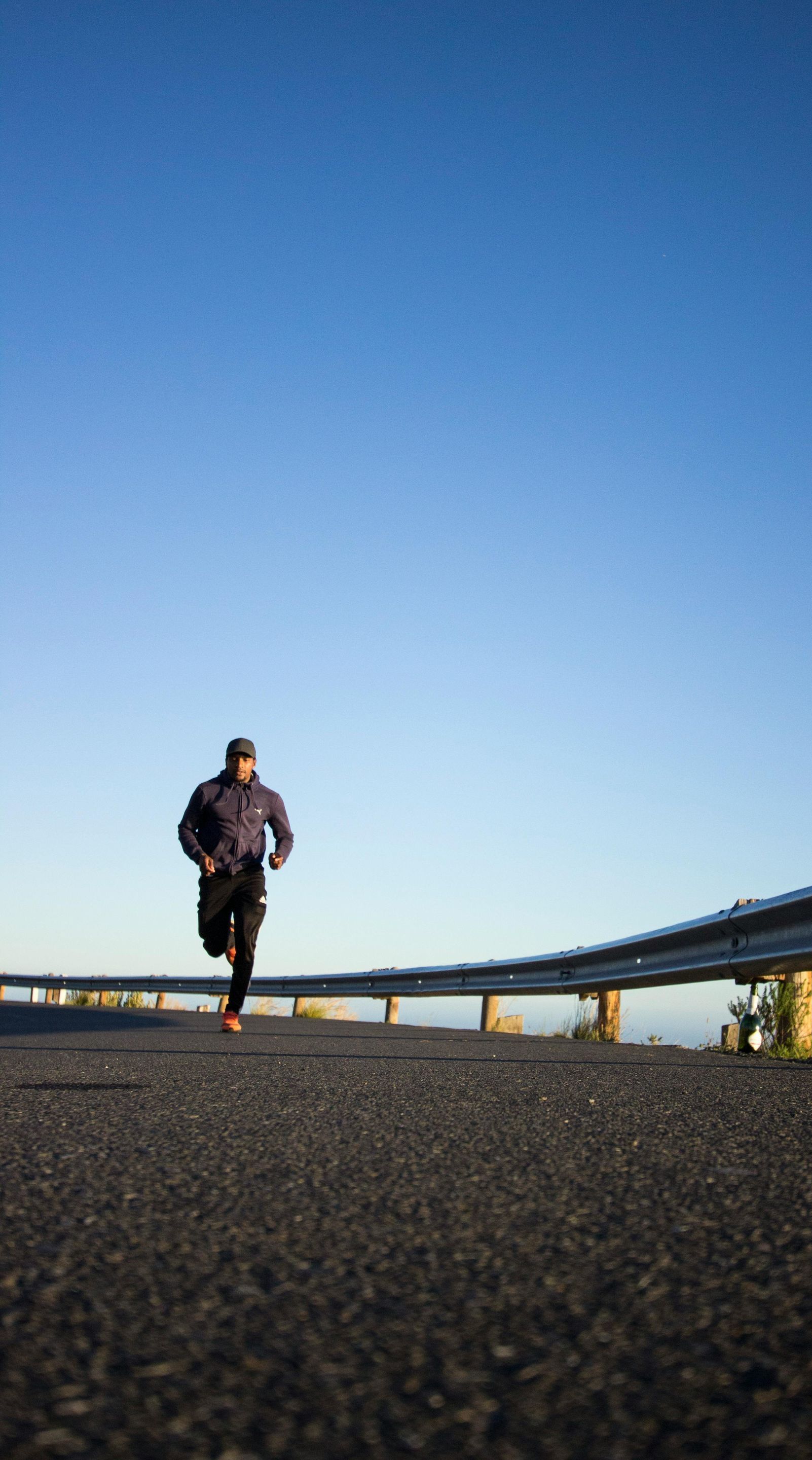 man running on the road