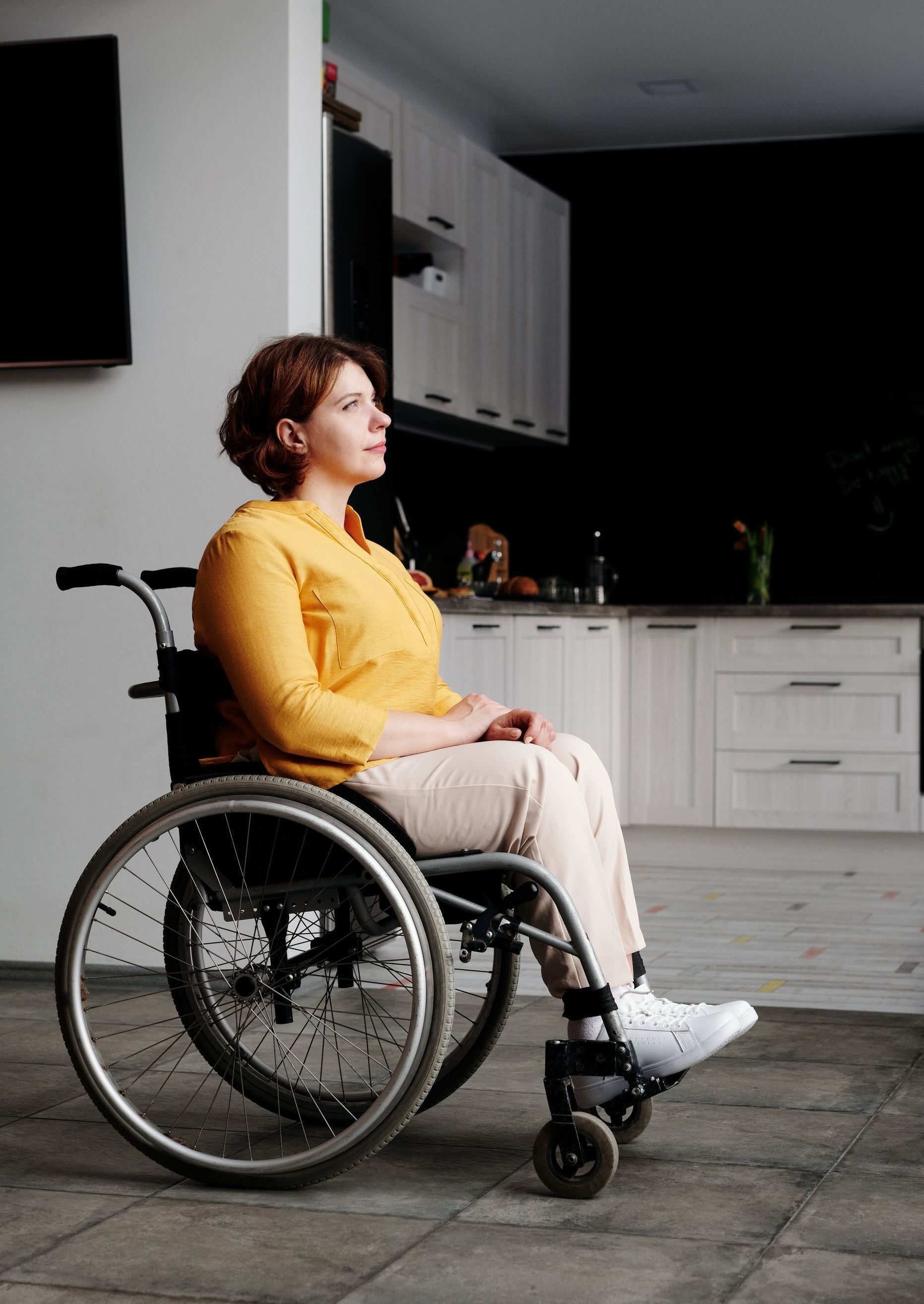 woman in a wheelchair