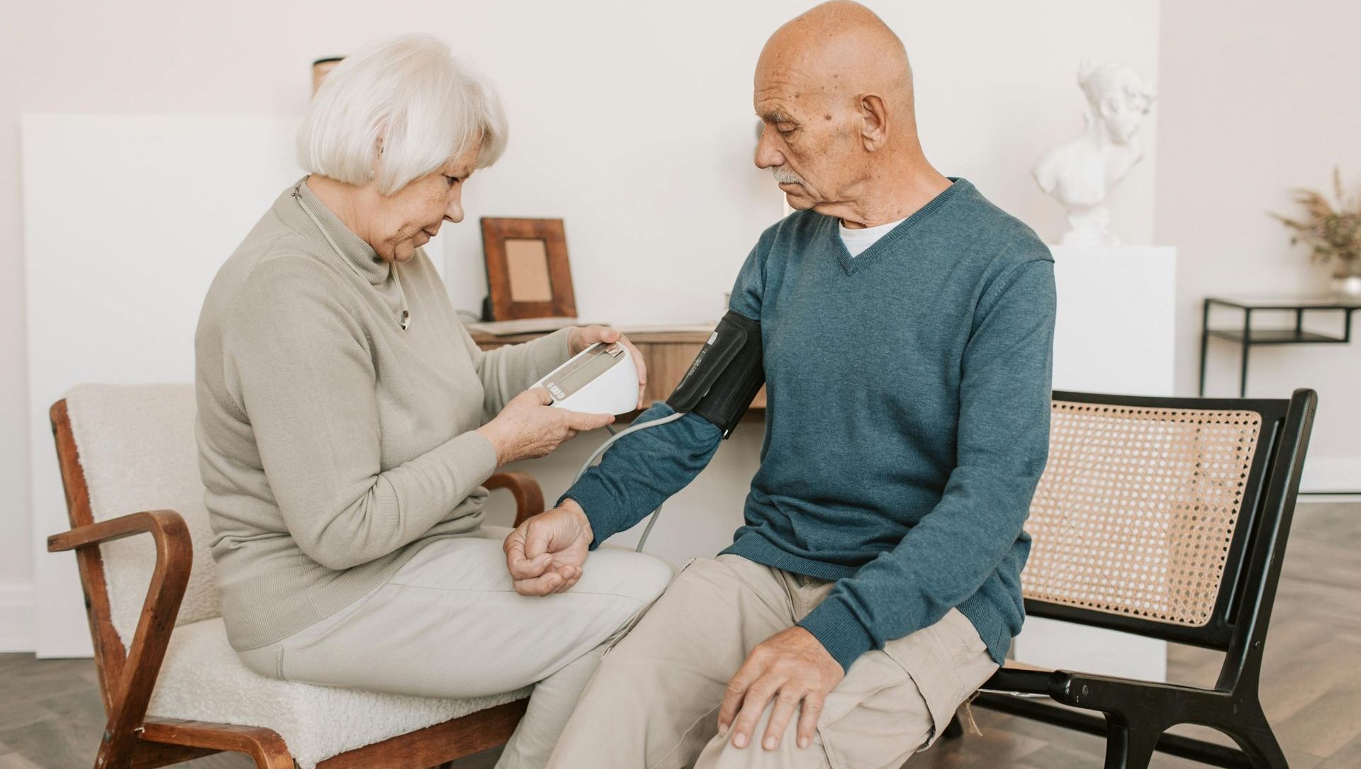 a man getting his blood pressure taken