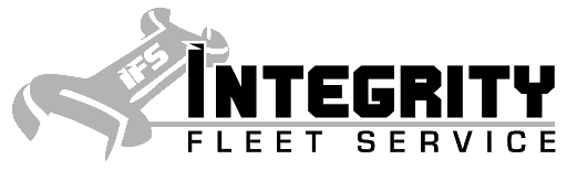 A black and white logo for integrity fleet service.