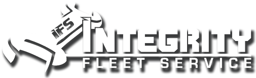 Logo for Integrity Fleet Service. White text 