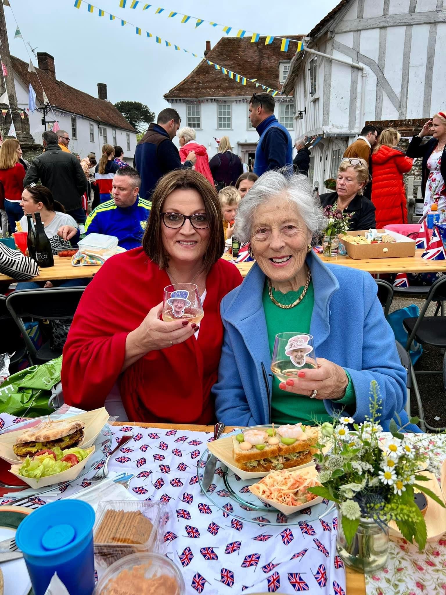 Mandy and her mum at a Jubilee street party