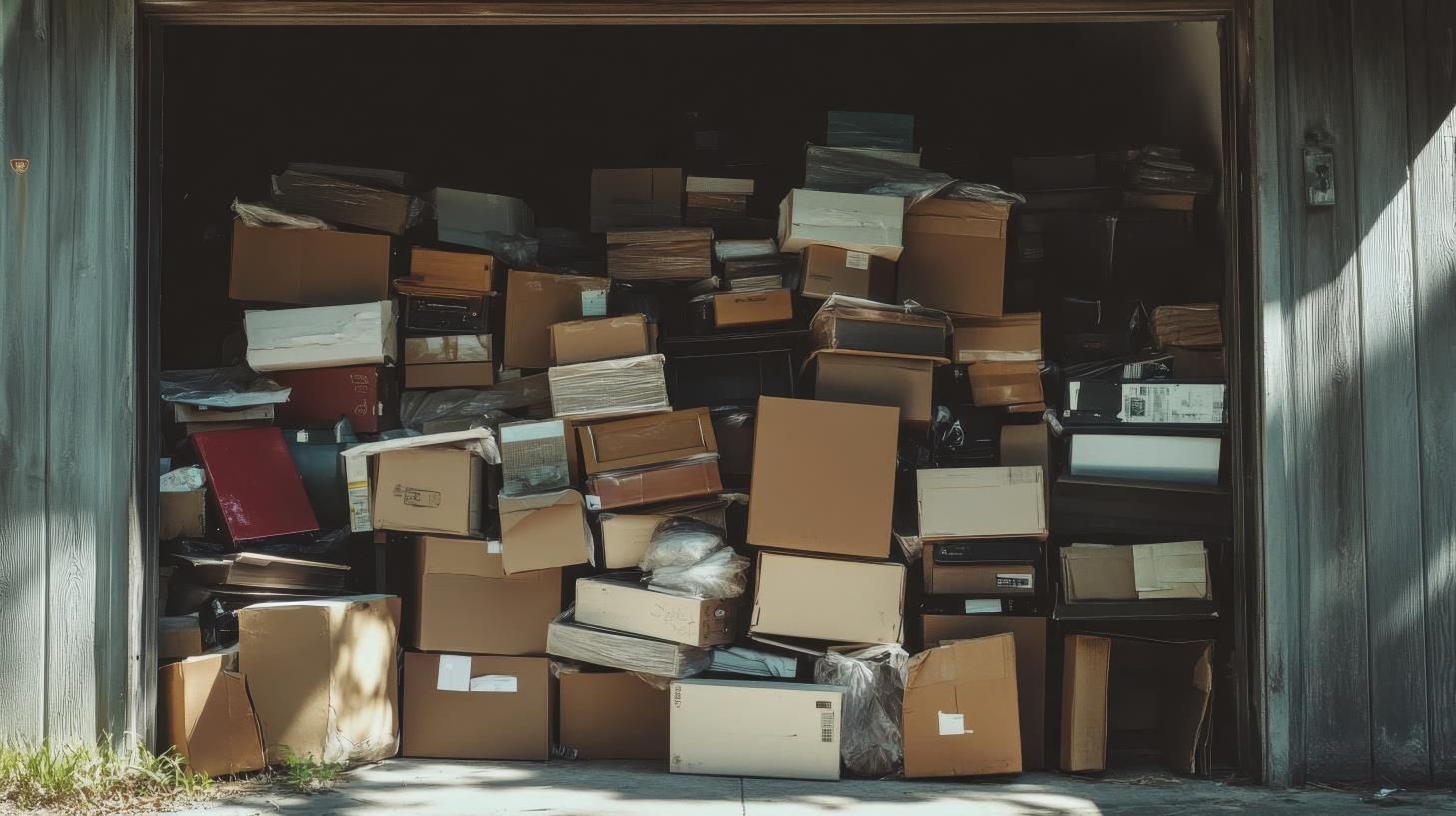 a dumpster filled with a lot of trash and junk .