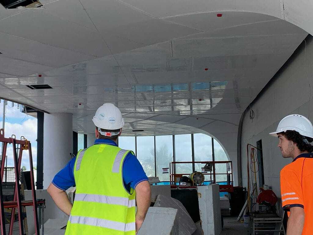 Workers at Hedges Ave — Custom Cornices in Logan Village, QLD