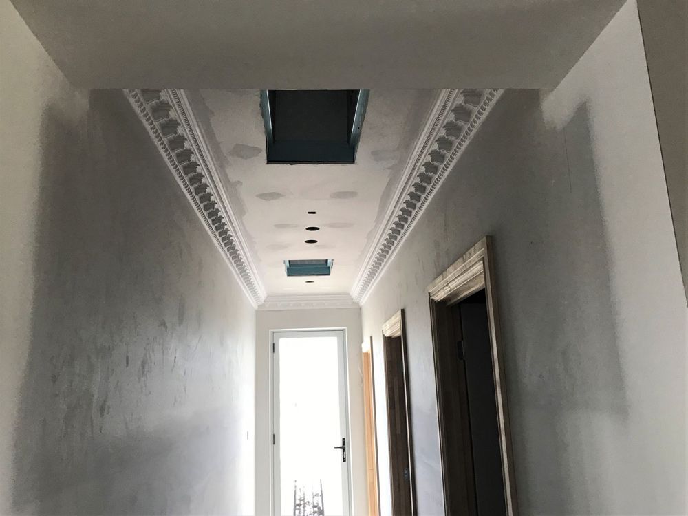 French provincial style house ceiling on Hall way — Manufacturing Cornices in Logan Village, QLD