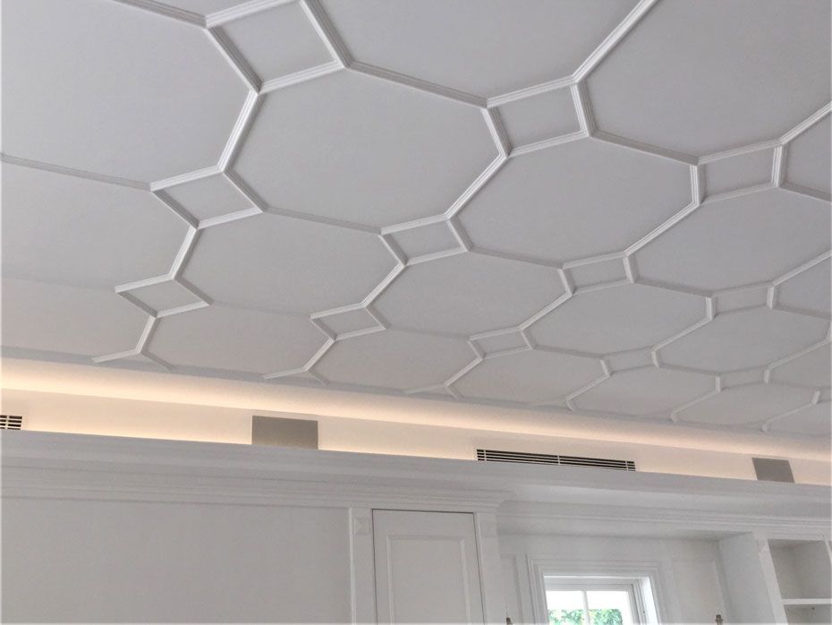 Ceiling with white lines — Manufacturing Cornices in Logan Village, QLD