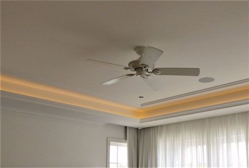 Ceiling fan on the ceiling — Manufacturing Cornices in Logan Village, QLD