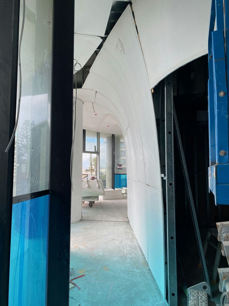 Hedges Ave Curved Wall — Custom Cornices in Logan Village, QLD