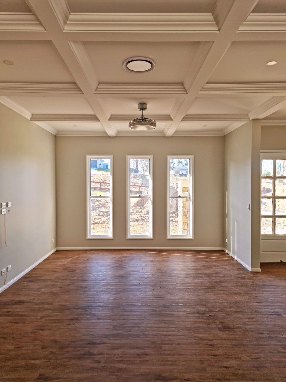 Front door with shiny floor — Manufacturing Cornices in Logan Village, QLD