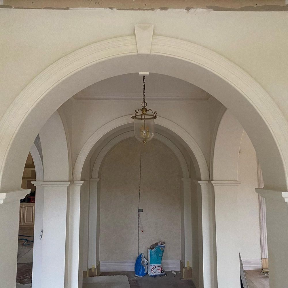 Living room with Cement Molding Design — Manufacturing Cornices in Logan Village, QLD