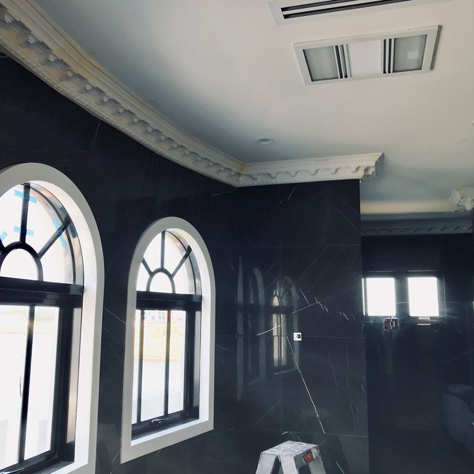 Ceiling with Decor and window — Manufacturing Cornices in Logan Village, QLD