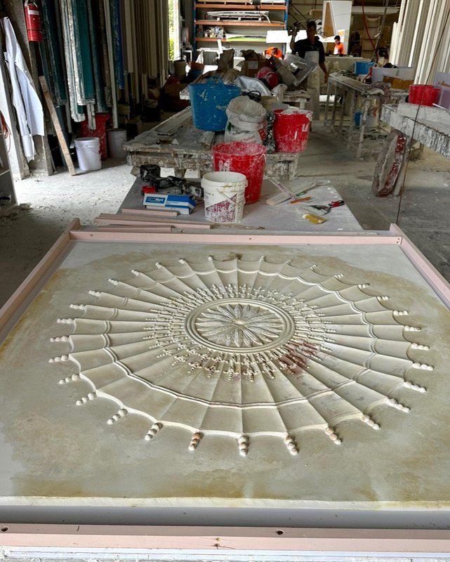 Working on Ceiling & Cornice — Cornice Reproduction in Logan Village, QLD