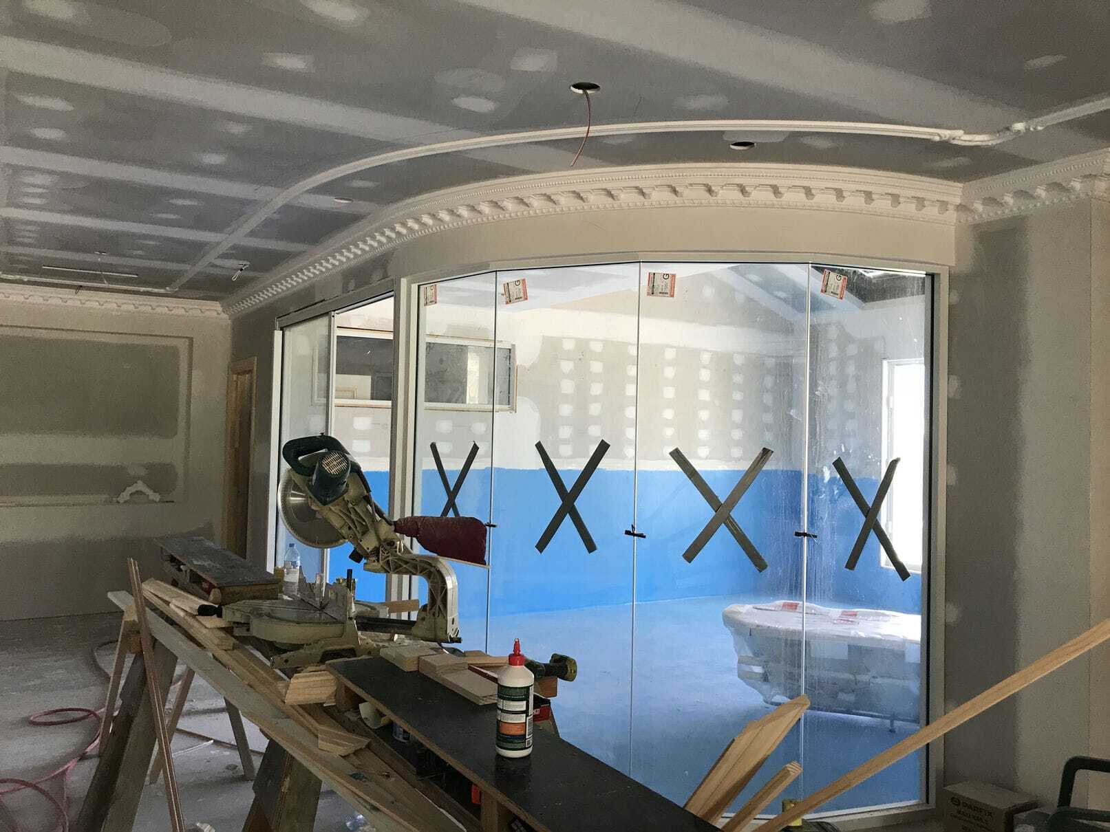 Installing CA224 Curved Cornice — Custom Cornices in Logan Village, QLD