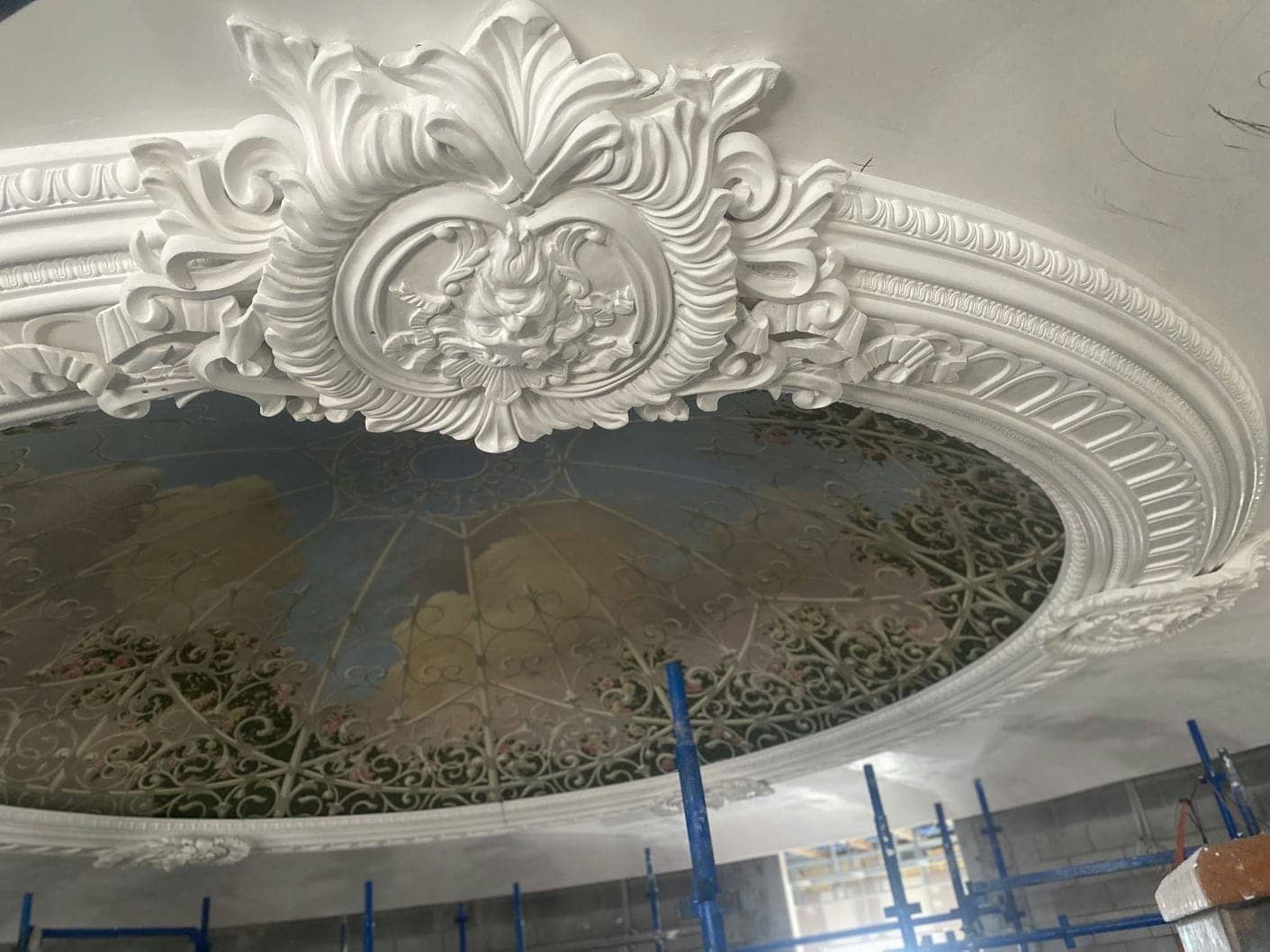 White Medallion Dome Installation — Custom Cornices in Logan Village, QLD