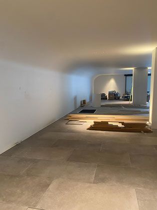 Hallway with lights— Manufacturing Cornices in Logan Village, QLD