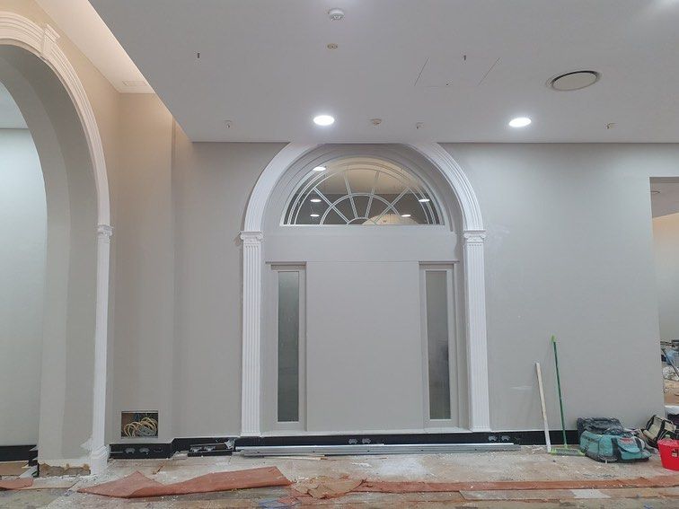 Arch Doorways under construction — Manufacturing Cornices in Logan Village, QLD