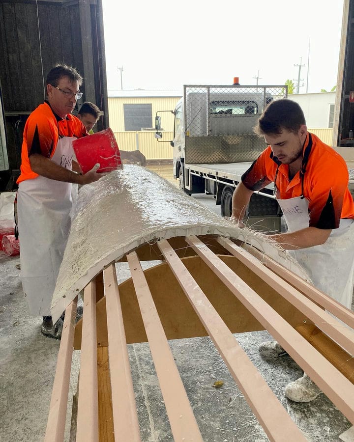 Curved Stone Wall Working — Custom Cornices in Logan Village, QLD