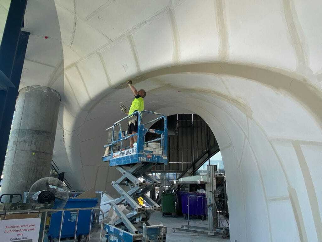 Workers Hedges Ave White Ceiling — Custom Cornices in Logan Village, QLD