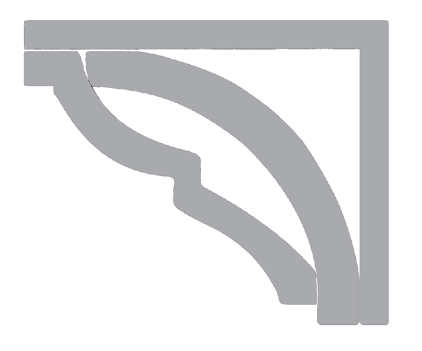 A drawing of a corbel on a white background.