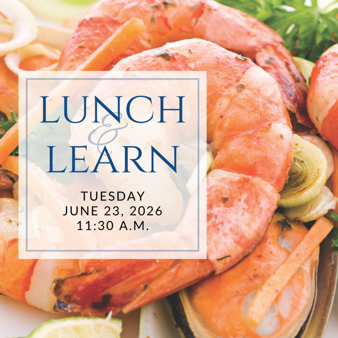 a plate of sandwiches on a table with the words lunch & learn on it