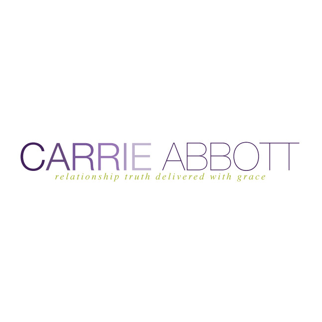 The logo for carrie abbott is a relationship truth delivered with grace.