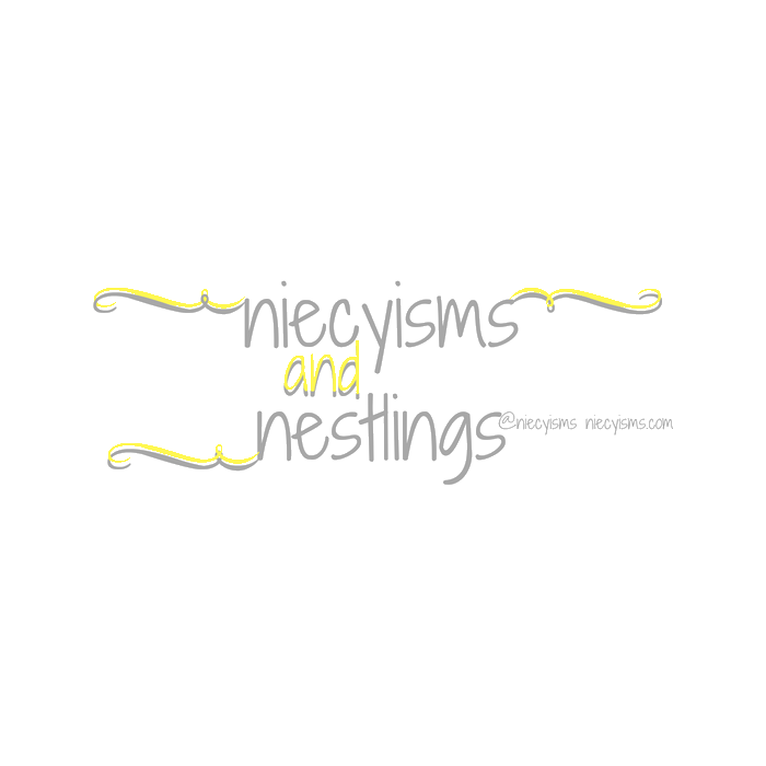 A logo for niecyisms and nestlings on a white background