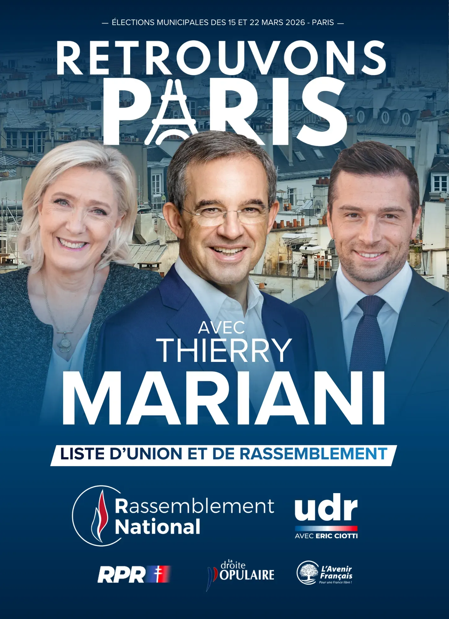 Soutenir la campagne de Thierry Mariani pour les élections municipales Paris 2026