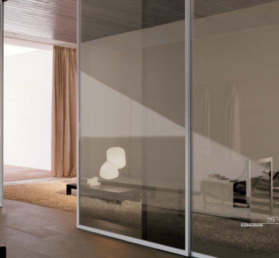 Porta scorrevole con vetro temperato