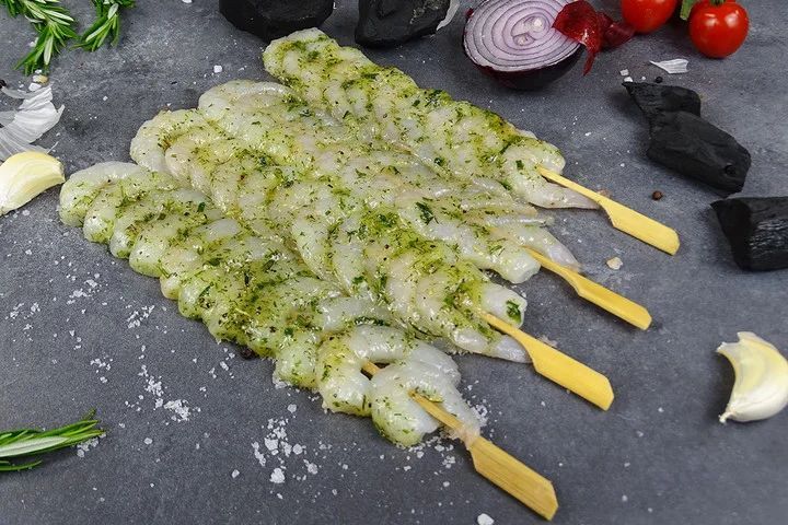 1 kilo garnalen spiesjes  naturel