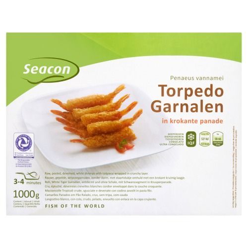1 kilo diepvries Torpedo Garnalen
