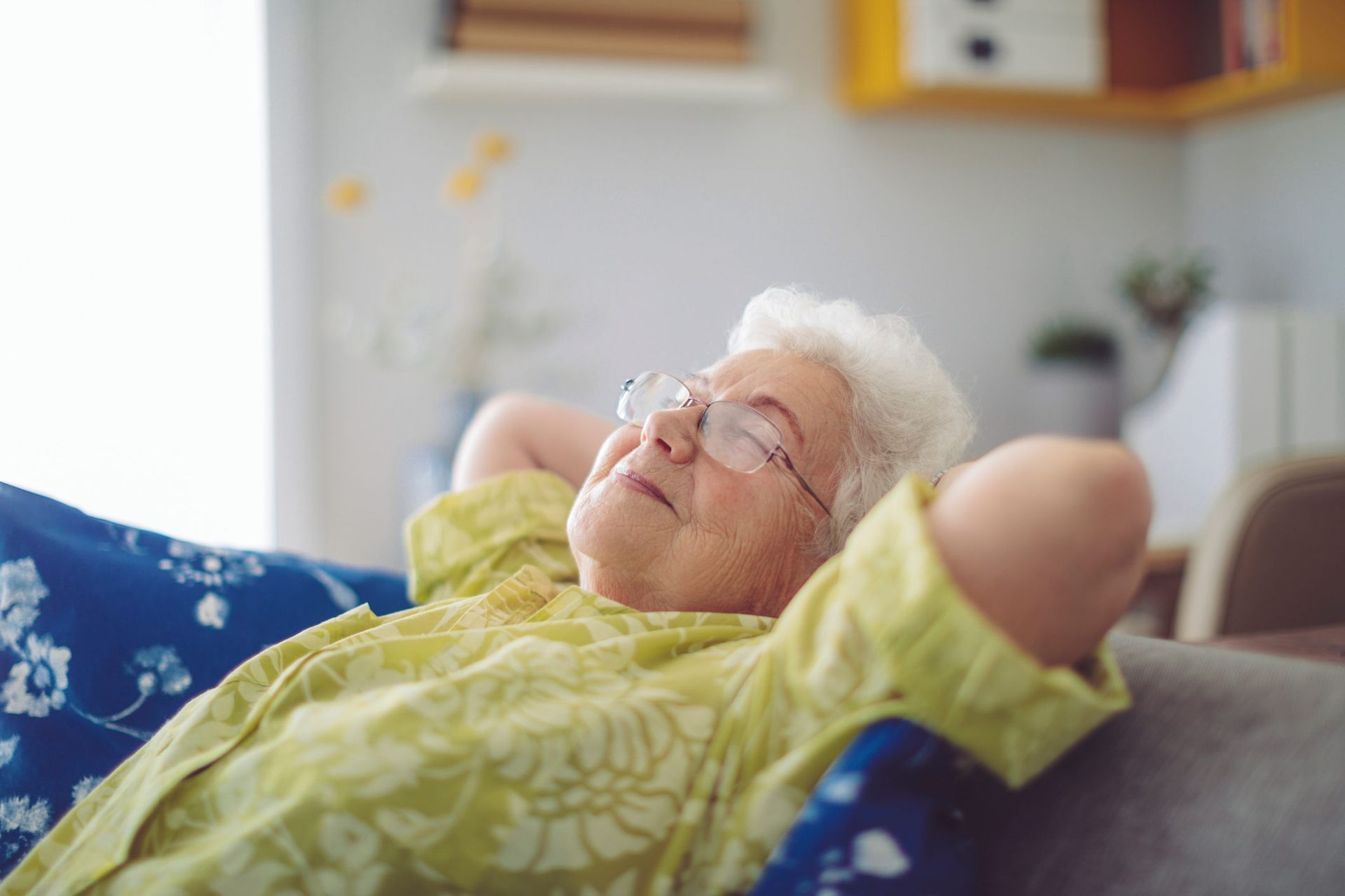Senior woman relaxing at home — Redcliffe, QLD — Achieve Disability Supports