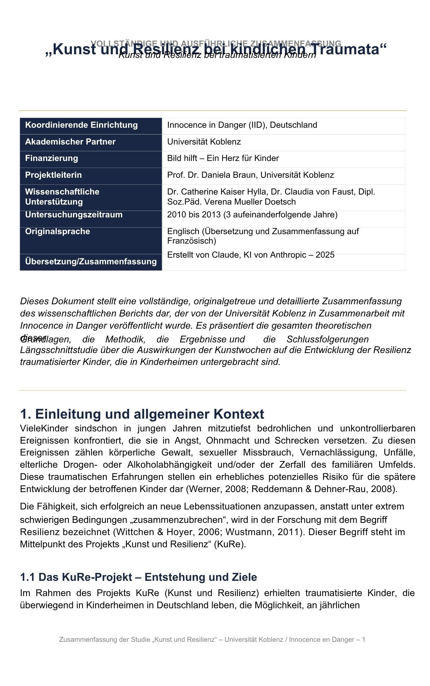 Summary of the Koblenz study (German)