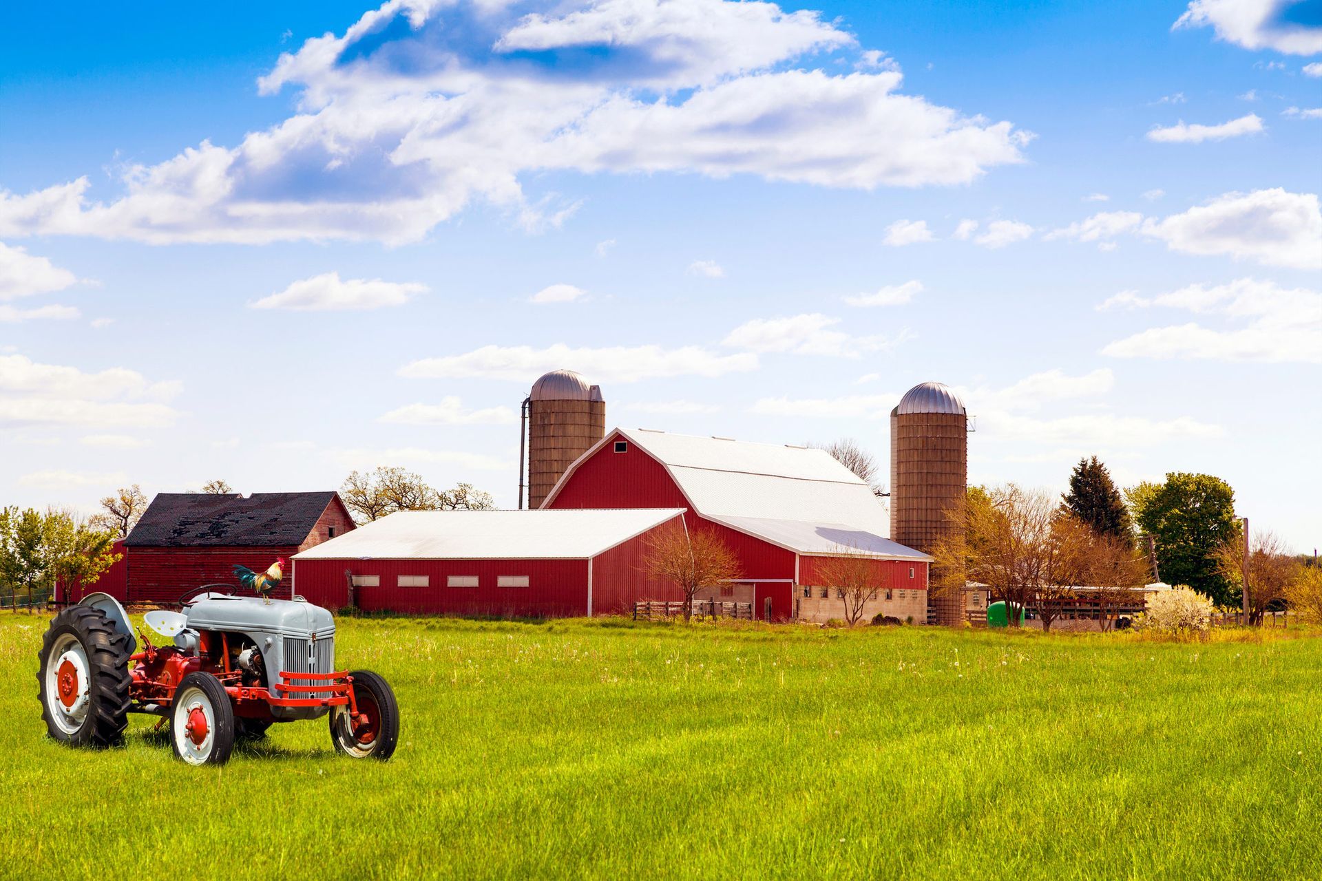 Red Farm With Tractor — Waco, TX — Bill Haddox Insurance