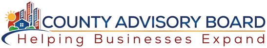 A logo for the county advisory board helping businesses expand