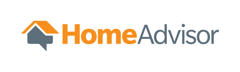 The home advisor logo is orange and blue with an arrow pointing up.