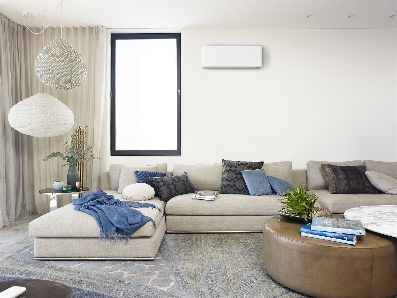 Air Conditoning system mounted on wall in home living room