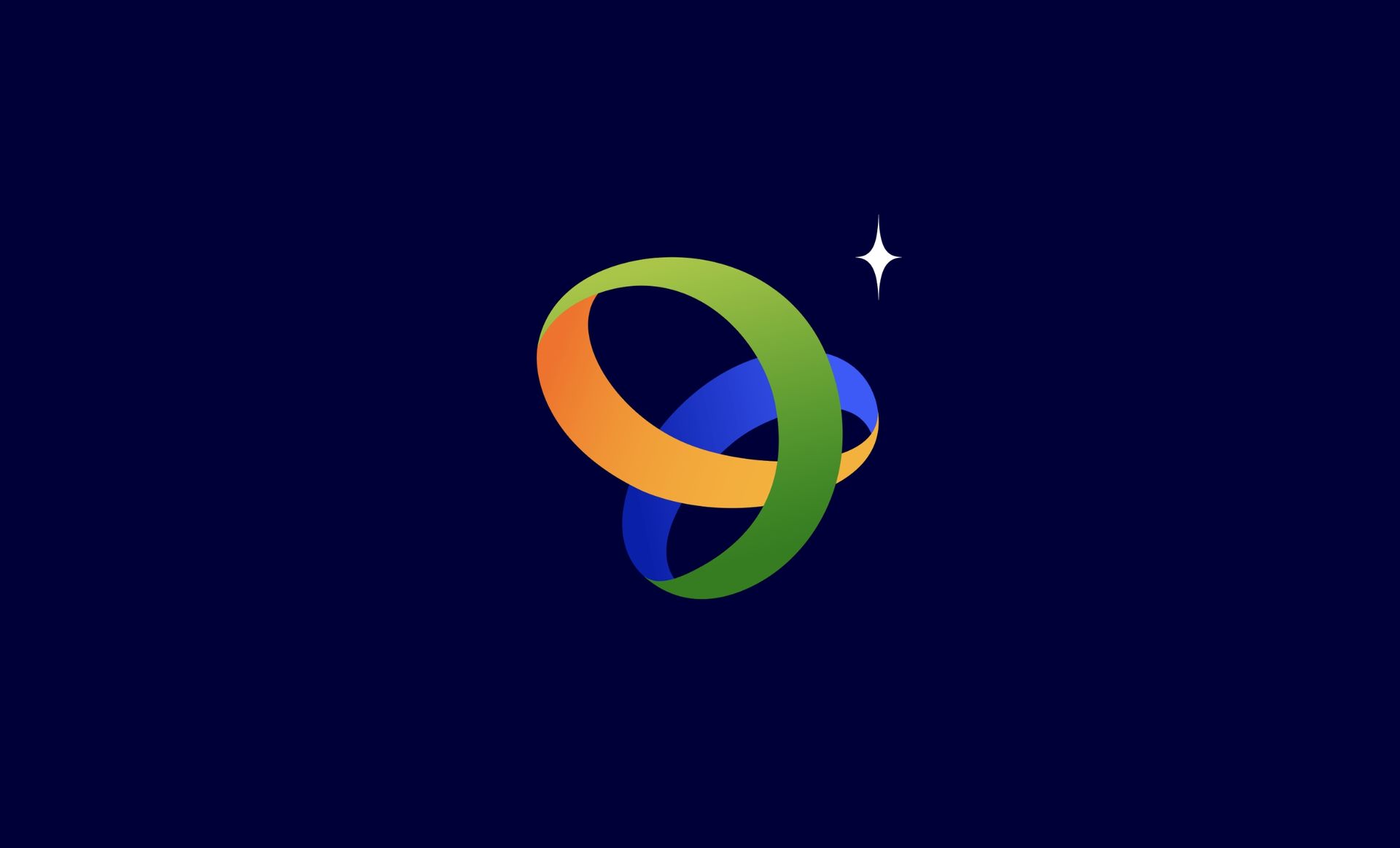 Sigle Beenova. Fond bleu foncé avec un logo en forme de ruban tourbillonnant orange, bleu et vert orné d'une étoile blanche.