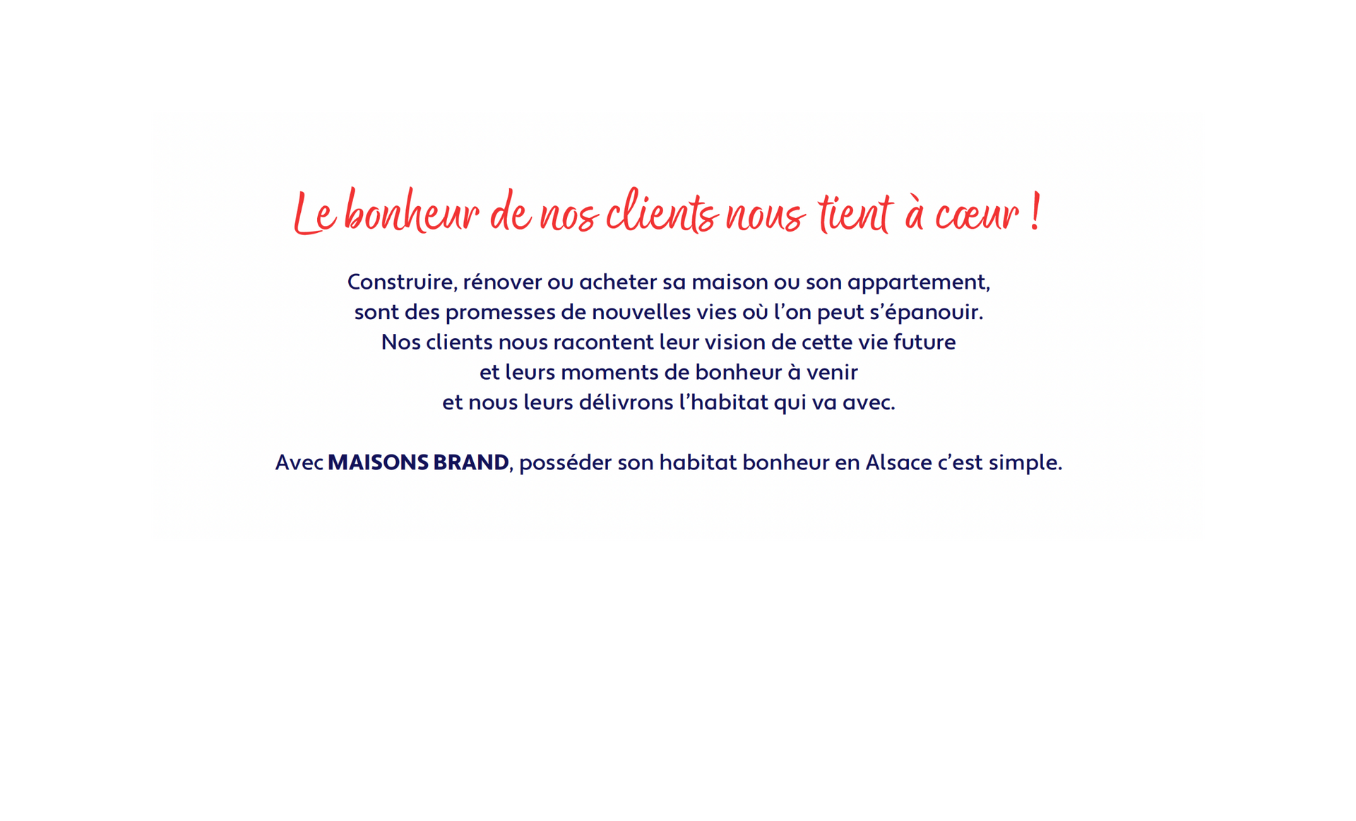 Texte rouge et bleu sur fond blanc, faisant la promotion d'une entreprise et de ses services.