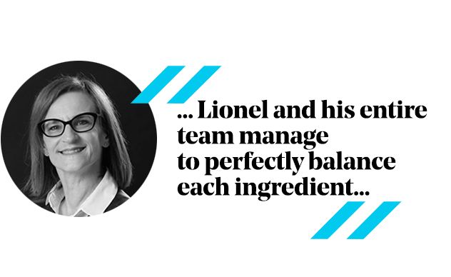Woman in glasses; quote praising Lionel's team: 